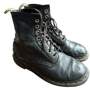 Doc Martens 14045 Vegan Leather Boots Black Combat Boots Size US 5M 7L
